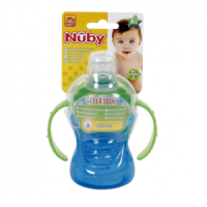 NUBY taza con asas antiderrame tetina silicona +6m 295ml (di 7.99 €
