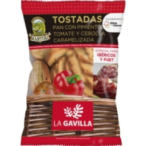 LA GAVILLA tostadas de pan con pimiento, tomate y cebolla ca 1.85 €