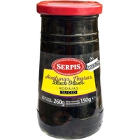 Hipercor  SERPIS aceitunas negras en rodajas frasco 150 g neto escurri