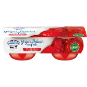 Hipercor  ASTURIANA yogur delicias con frambuesa y granada pack 2 unid