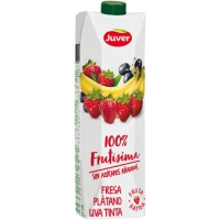Hipercor  JUVER 100% Frutísima bebida de zumo de fresa, plátano y uva 