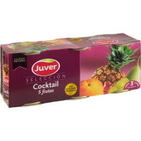 Hipercor  JUVER selección cóctel de cinco frutas pack 3 latas 115 g ne