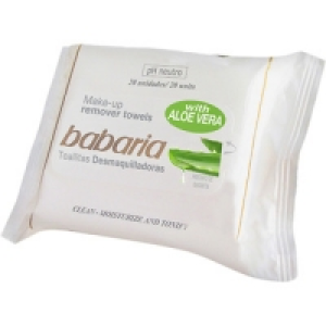 Hipercor  BABARIA Aloe Vera toallitas desmaquillantes bolsa 20 unidade