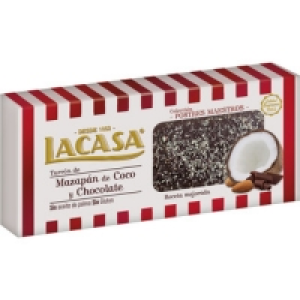 Hipercor  LACASA turrón de mazapán de coco y chocolate Sin Gluten Cali