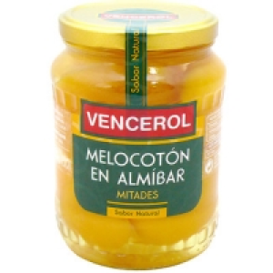 Hipercor  VENCEROL melocotón en almíbar en mitades frasco 400 g neto e