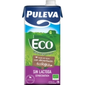PULEVA leche semidesnatada ecológica Sin Lactosa brik 1 l
