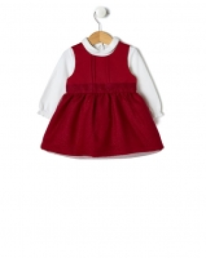 Prenatal  CONJUNTO 2 PIEZAS VESTIDO ROJO Y BODY CREMA