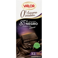 Hipercor  VALOR chocolate negro 85% sin azúcares añadidos con stevia y