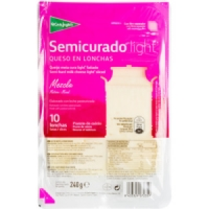 EL CORTE INGLES queso semicurado light en lonchas envase 240