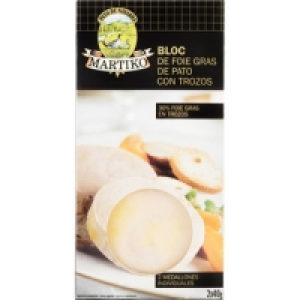 Hipercor  MARTIKO bloc de foie gras de pato con trozos 2 medallones x 