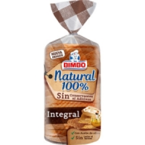 Hipercor  BIMBO pan de molde integral 100% natural sin leche ni lactos