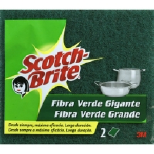SCOTCH BRITE estropajo fibra verde gigante paquete 2 unidade