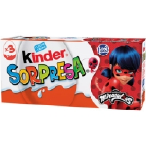 KINDER SORPRESA huevos de chocolate con sorpresa pack 3 unid
