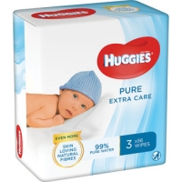 Hipercor  HUGGIES toallitas infantiles Pure Extra Pure pack 3 envases 