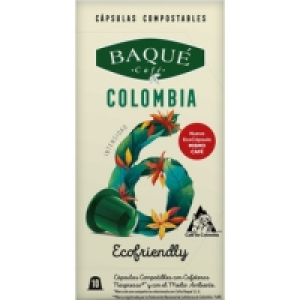 BAQUE Colombia Ecofriendly café intensidad 6 estuche 10 cáps