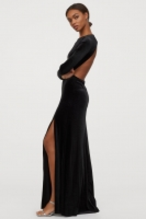 HM   Vestido largo en velour