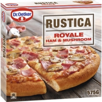 Hipercor  DR.OETKER Rústica Royale pizza jamón y champiñones estuche 5