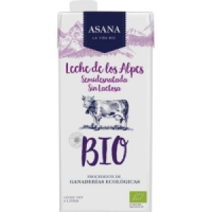 Hipercor  ASANA Bio leche semidesnatada Sin Lactosa ecológica de los A