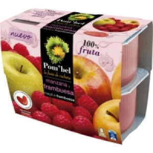 POMBEL compota de manzana y frambuesa 100% pack 4 tarrina 1