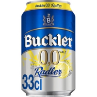 Hipercor  BUCKLER 0,0 Radler cerveza rubia sin alcohol con zumo natura