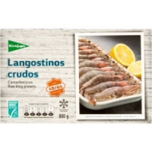 Hipercor  EL CORTE INGLES langostino crudo 48/64 piezas estuche 800 g 