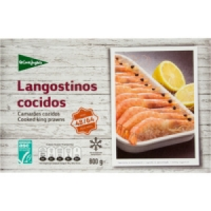 Hipercor  EL CORTE INGLES langostinos cocidos 48/64 piezas estuche 800