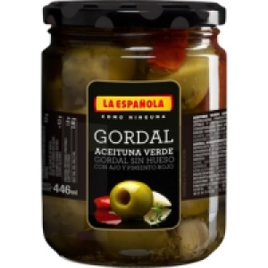 Hipercor  LA ESPAÑOLA aceitunas gordal sin hueso con ajo y pimiento ro