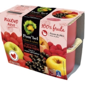 Hipercor  POMBEL compota de manzana y frutos rojos pack 4 tarrina 100