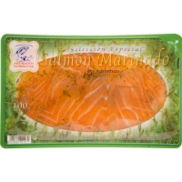 Hipercor  AHUMADOS DOMINGUEZ salmón marinado en lonchas envase 100 g