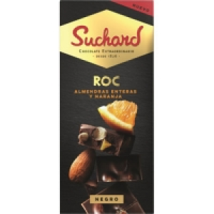 SUCHARD Roc chocolate negro con almendras enteras y naranja