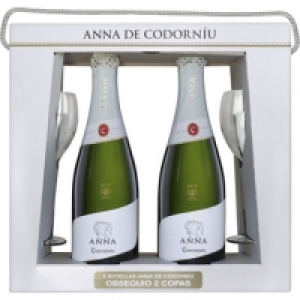 Hipercor  ANNA CODORNIU cava brut Estuche 2 botellas 75 cl con regalo 