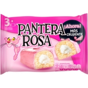 BIMBO Pantera Rosa bizcochitos rellenos de crema con cobertu