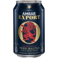Hipercor  AMBAR EXPORT cerveza rubia nacional extrafuerte tres maltas 