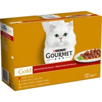 Hipercor  GOURMET GOLD alimentación húmeda para gato bocaditos en sals
