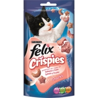 Hipercor  FELIX Crispies snacks para gato con sabor a salmón y trucha 