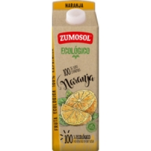 ZUMOSOL zumo de naranja ecológica sin pulpa 100% fruta expri