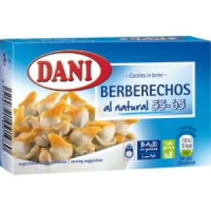 DANI berberechos al natural sin gluten 55-65 piezas lata 63