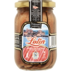 Hipercor  LOLIN filetes de anchoa en aceite de oliva frasco 100 g neto