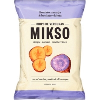 Hipercor  MIKSO chips de boniato naranja y boniato violeta con sal mar