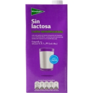 EL CORTE INGLES leche semidesnatada Sin Lactosa envase 1 l