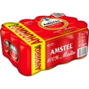 Hipercor  AMSTEL cerveza rubia nacional pack 12 latas 33 cl