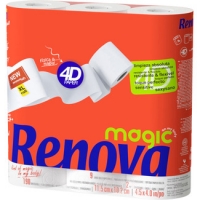 Hipercor  RENOVA papel higiénico Magic XL 4D 2 capas paquete 9 rollos