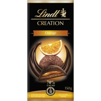 Hipercor  LINDT CREATION chocolate negro 70% cacao relleno de naranja 