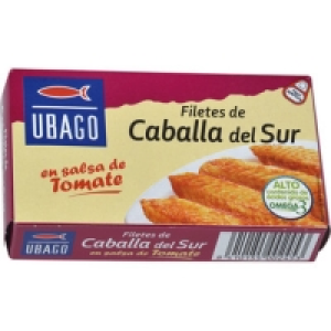 UBAGO filetes de caballa del sur en salsa de tomate lata 65