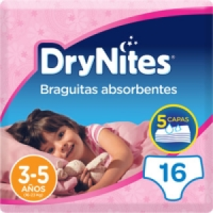 HUGGIES DRY NITES braguitas de noche absorbentes para niñas