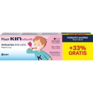 FLUOR·KIN Infantil pasta de dientes con sabor a fresa de 2 a