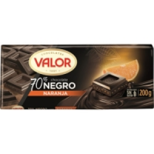VALOR chocolate negro 70% cacao con naranja y sin gluten tab