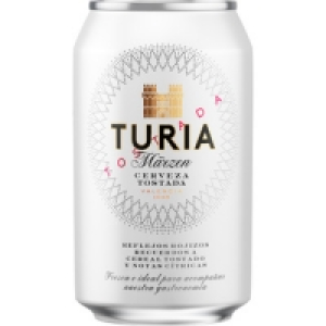 Hipercor  TURIA cerveza tostada de Valencia lata 33 cl