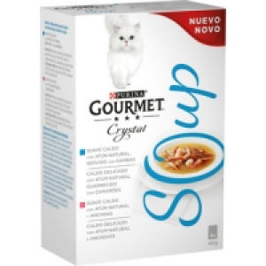 GOURMET CRYSTAL soup caldo con atún para gatos pack 4 bolsa