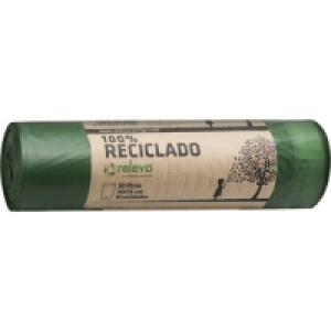 RELEVO bolsas de basura 100% reciclado 50 litros rollo 10 un
